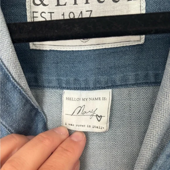 Frank & Eileen Denim Shirt Dress Large - Picture 3 of 4